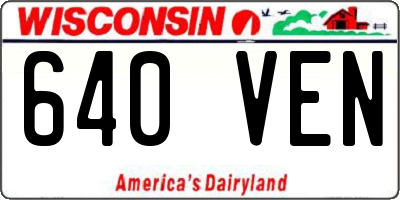 WI license plate 640VEN