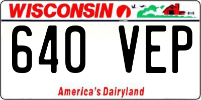 WI license plate 640VEP