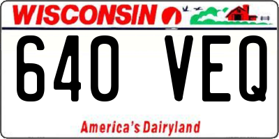 WI license plate 640VEQ