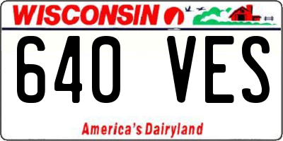 WI license plate 640VES