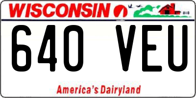 WI license plate 640VEU