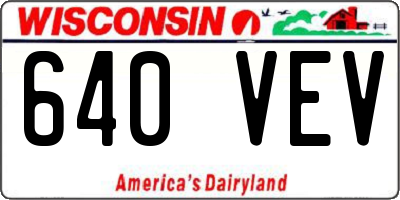 WI license plate 640VEV