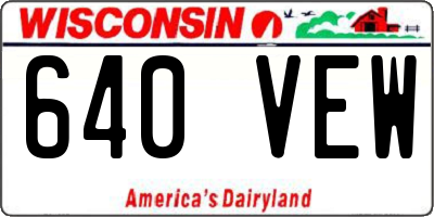 WI license plate 640VEW