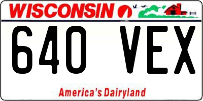 WI license plate 640VEX