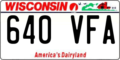WI license plate 640VFA