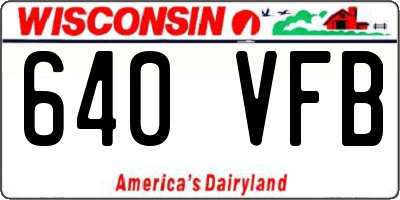 WI license plate 640VFB