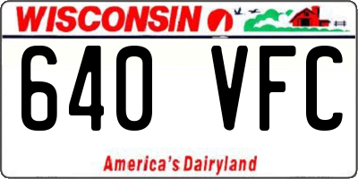 WI license plate 640VFC