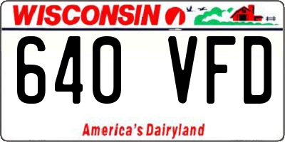 WI license plate 640VFD