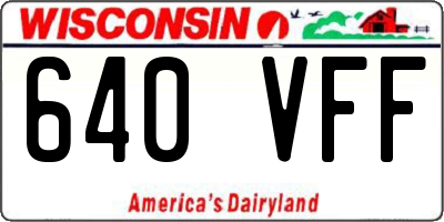 WI license plate 640VFF