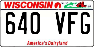 WI license plate 640VFG