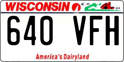 WI license plate 640VFH