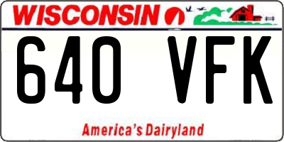WI license plate 640VFK