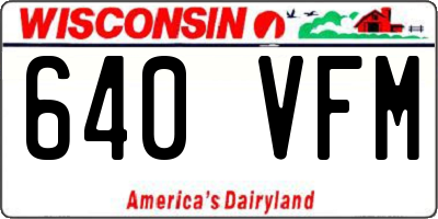WI license plate 640VFM