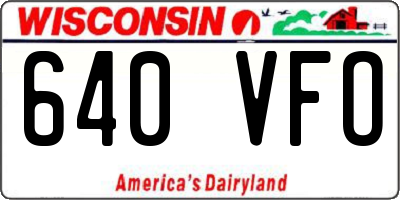 WI license plate 640VFO