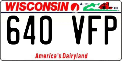 WI license plate 640VFP