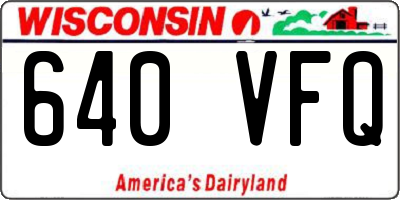 WI license plate 640VFQ
