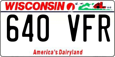 WI license plate 640VFR