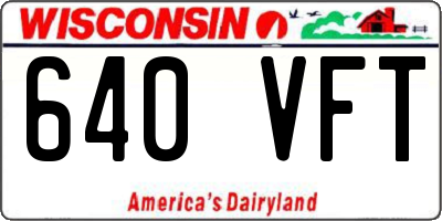 WI license plate 640VFT