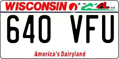 WI license plate 640VFU