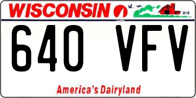 WI license plate 640VFV