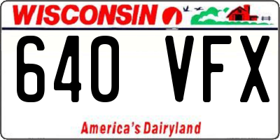 WI license plate 640VFX