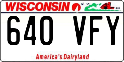 WI license plate 640VFY