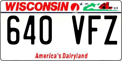 WI license plate 640VFZ