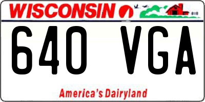 WI license plate 640VGA
