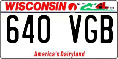 WI license plate 640VGB