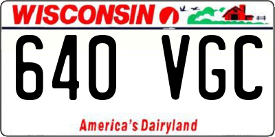 WI license plate 640VGC