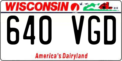 WI license plate 640VGD