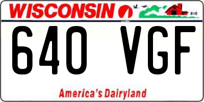 WI license plate 640VGF