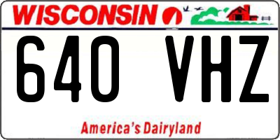 WI license plate 640VHZ
