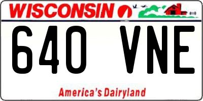 WI license plate 640VNE