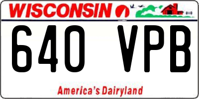WI license plate 640VPB