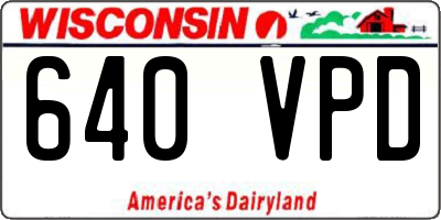 WI license plate 640VPD
