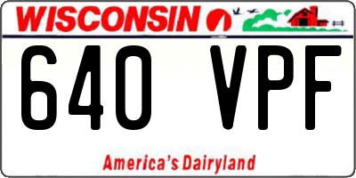 WI license plate 640VPF