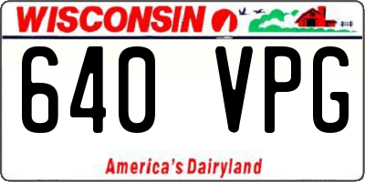 WI license plate 640VPG