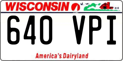 WI license plate 640VPI