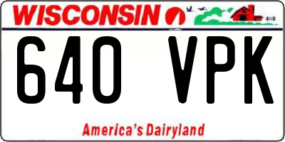 WI license plate 640VPK