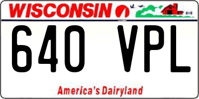 WI license plate 640VPL