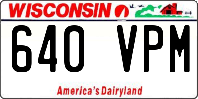 WI license plate 640VPM