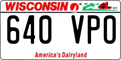 WI license plate 640VPO