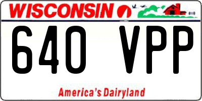 WI license plate 640VPP