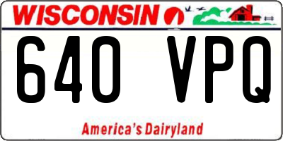 WI license plate 640VPQ