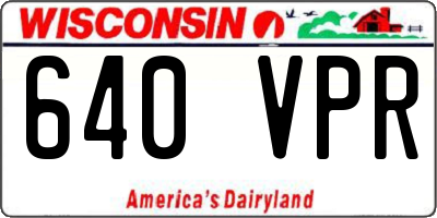 WI license plate 640VPR