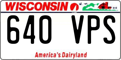 WI license plate 640VPS