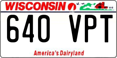 WI license plate 640VPT