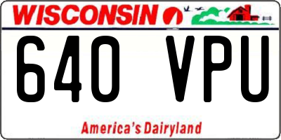 WI license plate 640VPU