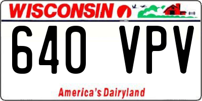 WI license plate 640VPV